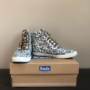 Keds Blue Flower Print with Brown Laces